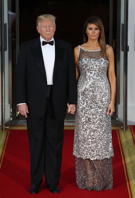 melania trump chanel|melania trump state dinner dress.